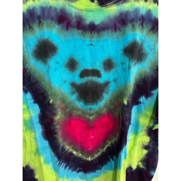 Tie-Dye Bear Face Heart Graphic Hanes ComfortSoft T-Shirt Grateful Dead Sz XL - Picture 4 of 8
